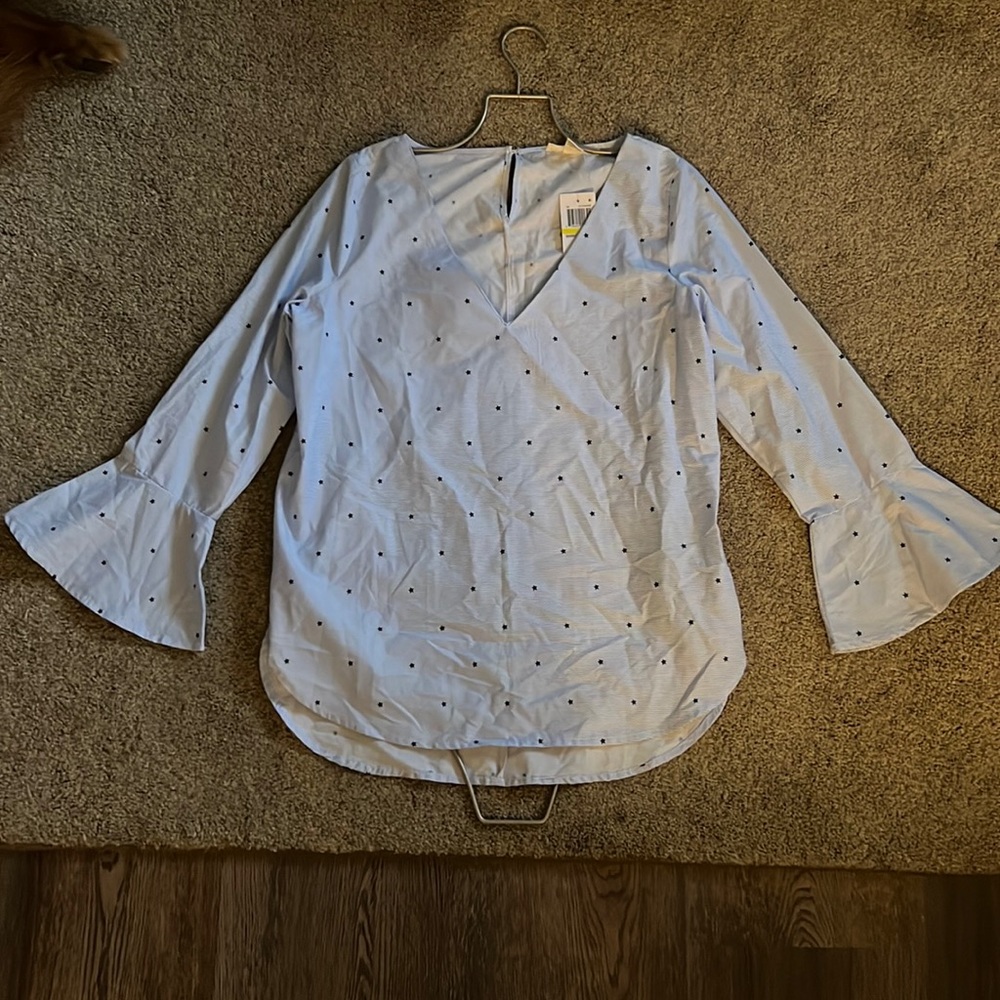 Linen seersucker star top Size Medium Seven sisters brand. Macys NWT. Never worn